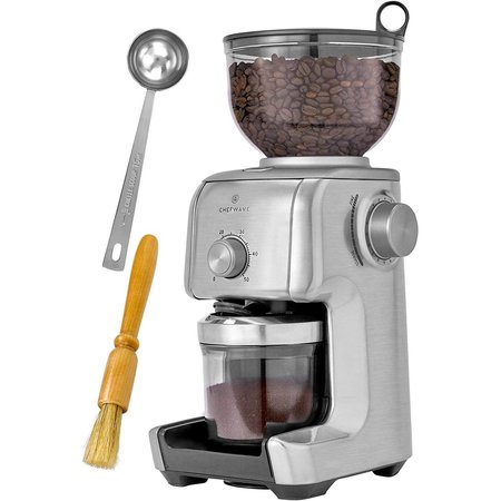 CHEFWAVE Bonne Conical Burr Coffee Grinder w 16 Grind Settings, Stainless Steel CW-CG01SS